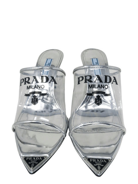 Sandalias "Logo-print Plexiglas high-heel slides"