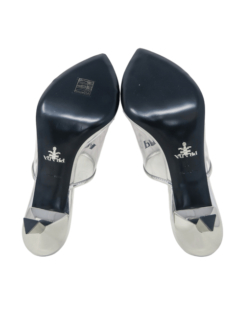 Sandalias "Logo-print Plexiglas high-heel slides"