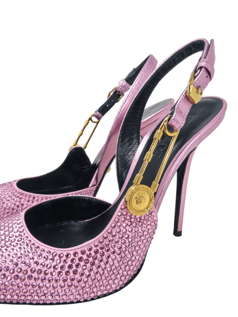 Tacones "Crystal Medusa Slingback Pumps"