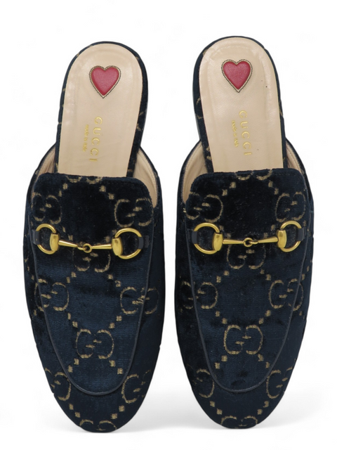 Mules "Horsebit Accent Velvet Mules"