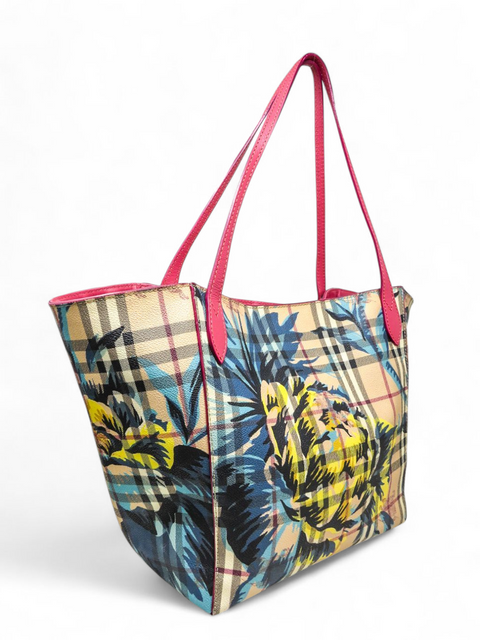 Bolso "Haymarket Check Floral Print Small Canterbury Tote Pink"