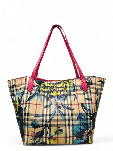 Bolso "Haymarket Check Floral Print Small Canterbury Tote Pink"
