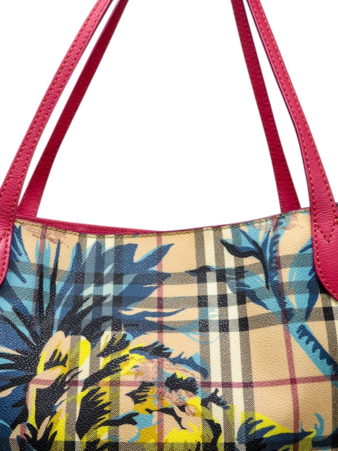 Bolso "Haymarket Check Floral Print Small Canterbury Tote Pink"