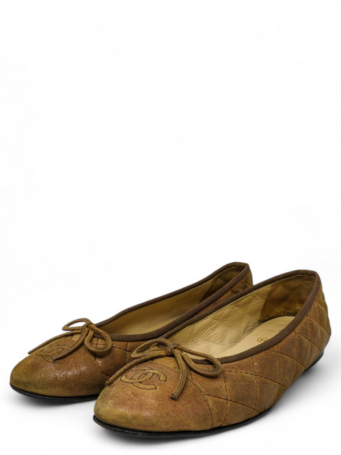 Baletas "Interlocking CC Logo Leather Ballet Flats"