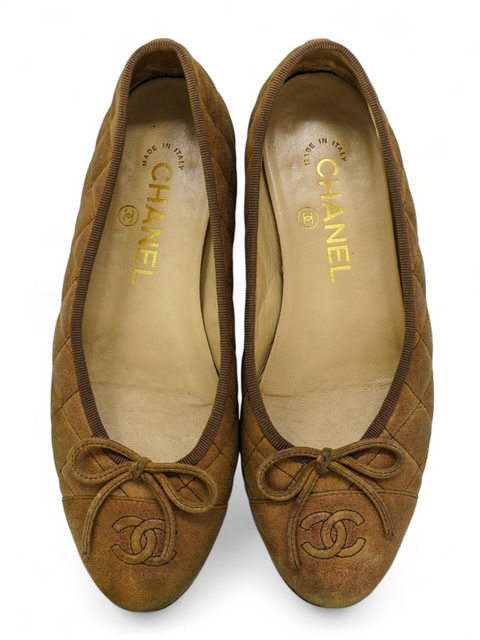 Baletas "Interlocking CC Logo Leather Ballet Flats"