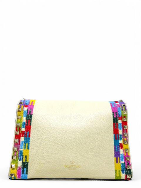 Bolso "Medium Rockstud Flip Lock Crossbody Bag Ivory"