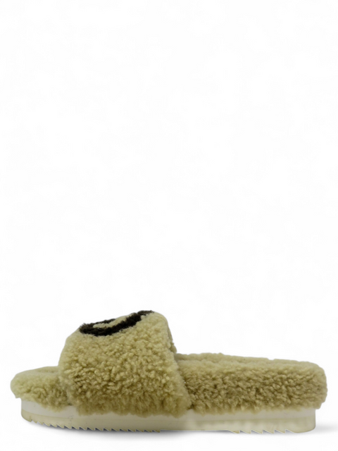 Sandalias "Interlocking G Logo Shearling Slides"