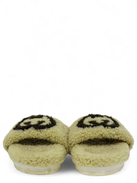 Sandalias "Interlocking G Logo Shearling Slides"