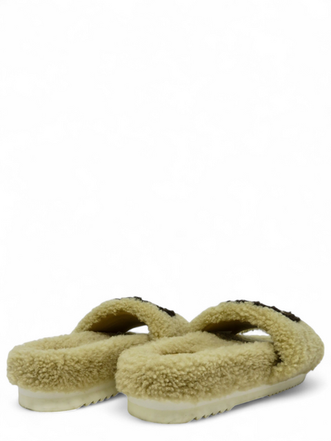 Sandalias "Interlocking G Logo Shearling Slides"