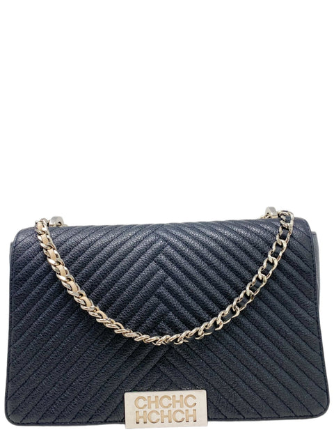 Bolso "Black Chevron Leather Bimba Flap Bag"