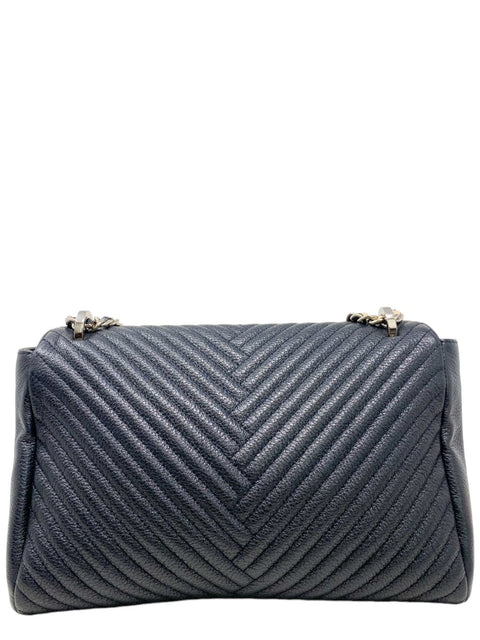 Bolso "Black Chevron Leather Bimba Flap Bag"