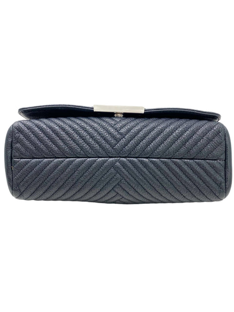 Bolso "Black Chevron Leather Bimba Flap Bag"