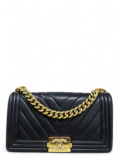 Bolso "Lambskin Chevron Quilted Medium Boy Flap"