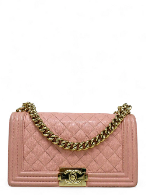 Bolso "Caviar Chevron Quilted Medium Boy Flap"