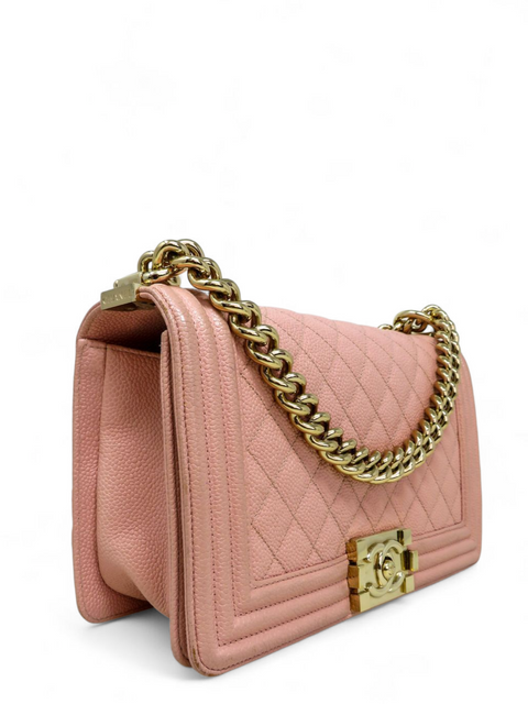 Bolso "Caviar Chevron Quilted Medium Boy Flap"