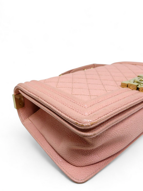 Bolso "Caviar Chevron Quilted Medium Boy Flap"