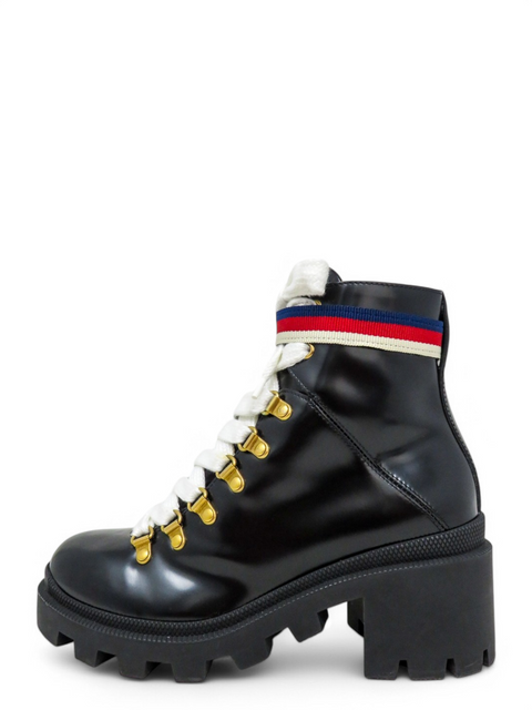 Botas "Sylvie Web Accent Leather Combat Boots"