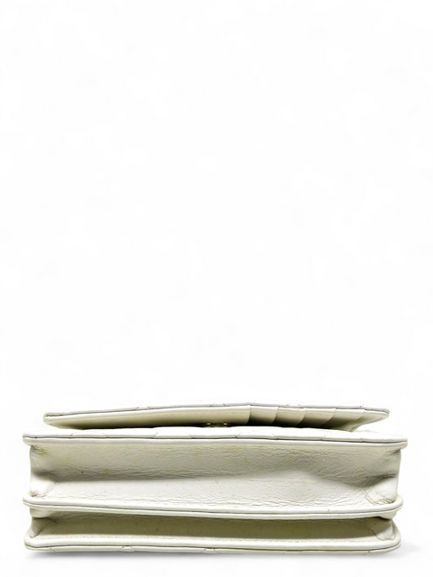 Bolso "Calfskin Quilted Mini Maxi Pearls Wallet On Chain WOC White"