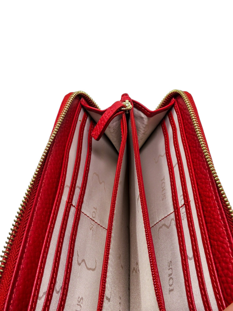Billtera "Medium Red Leather Sherton Wallet"