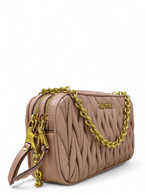 Bolso "Nappa Matelassé Double Zip Pochette Clutch"