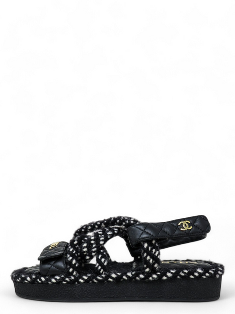 Sandalias "Cord Lambskin Quilted Logo Sandals"