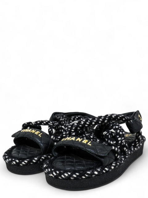 Sandalias "Cord Lambskin Quilted Logo Sandals"