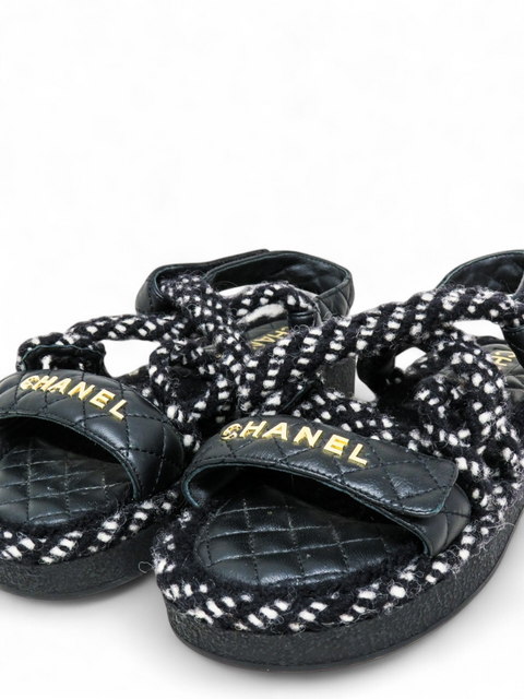 Sandalias "Cord Lambskin Quilted Logo Sandals"