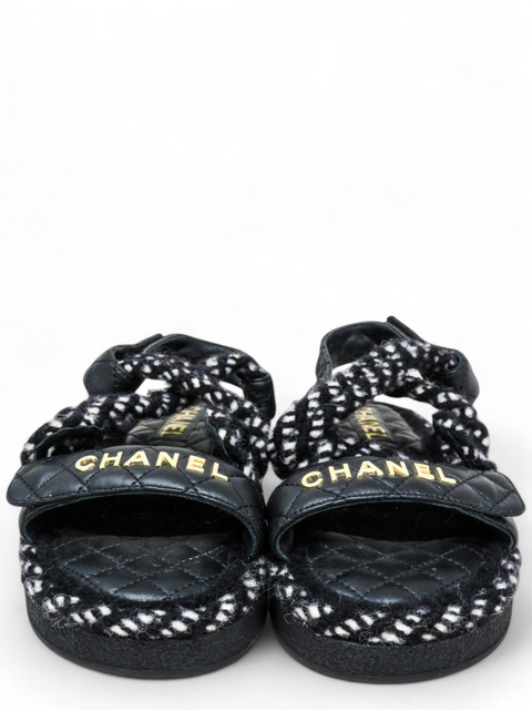 Sandalias "Cord Lambskin Quilted Logo Sandals"