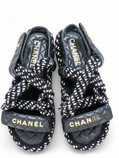 Sandalias "Cord Lambskin Quilted Logo Sandals"