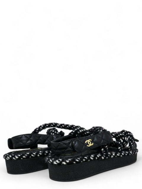 Sandalias "Cord Lambskin Quilted Logo Sandals"