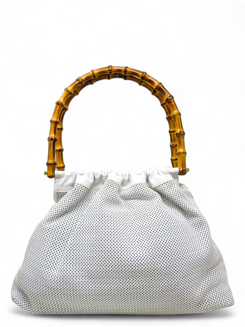 Bolso "Perforated Bamboo Handle Bag w/Pouch"