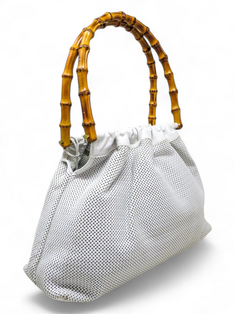 Bolso "Perforated Bamboo Handle Bag w/Pouch"