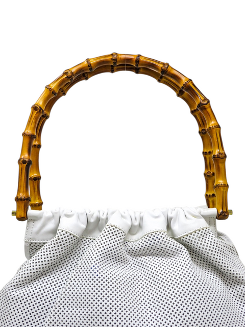 Bolso "Perforated Bamboo Handle Bag w/Pouch"