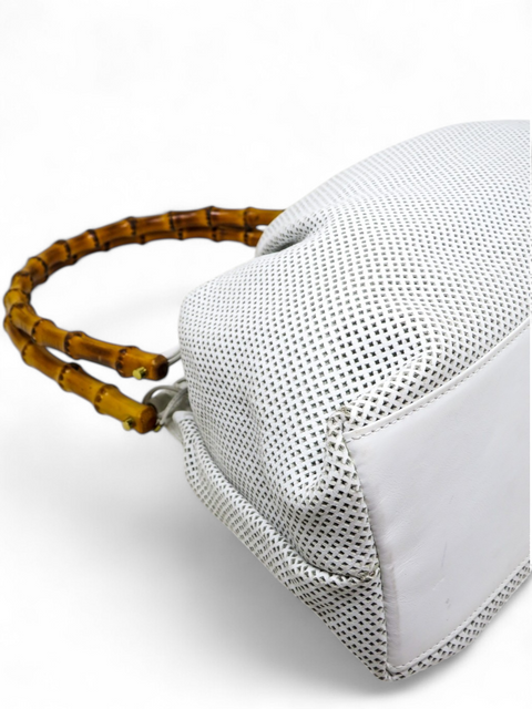 Bolso "Perforated Bamboo Handle Bag w/Pouch"
