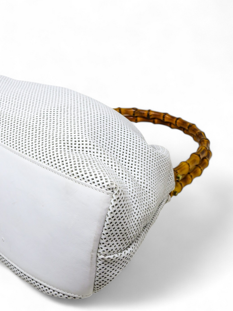 Bolso "Perforated Bamboo Handle Bag w/Pouch"