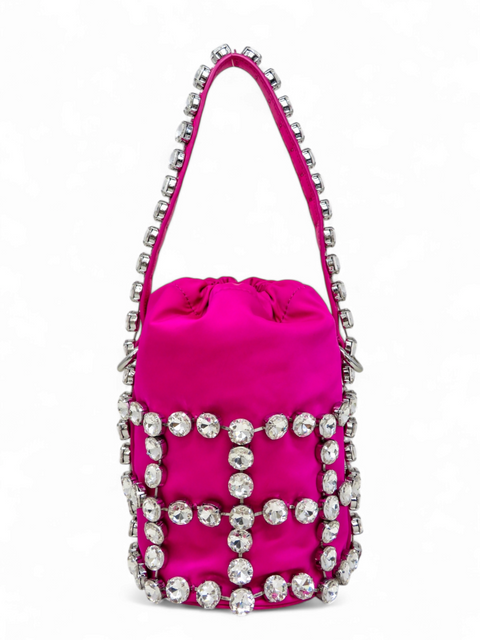 Bolso "Rhinestone Cage Bucket Bag"