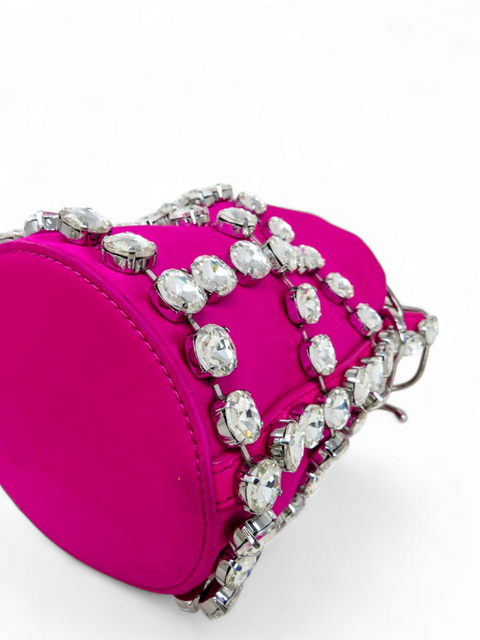 Bolso "Rhinestone Cage Bucket Bag"