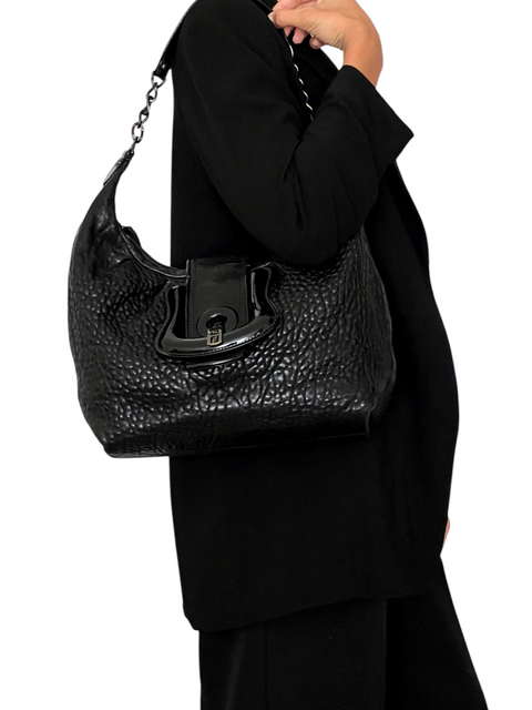 Bolso "Black Leather B Buckle Shoulder Bag"