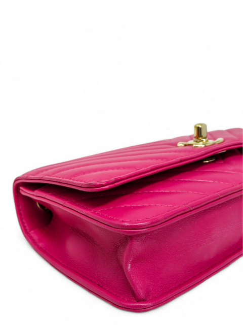 Bolso "Lambskin Chevron Quilted Trendy CC Wallet On Chain WOC"