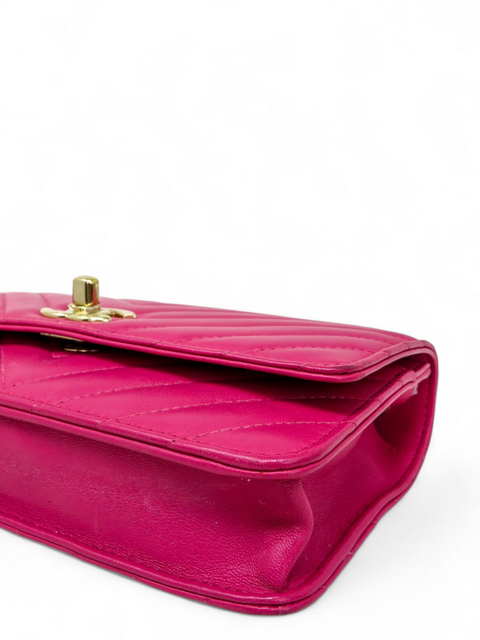 Bolso "Lambskin Chevron Quilted Trendy CC Wallet On Chain WOC"
