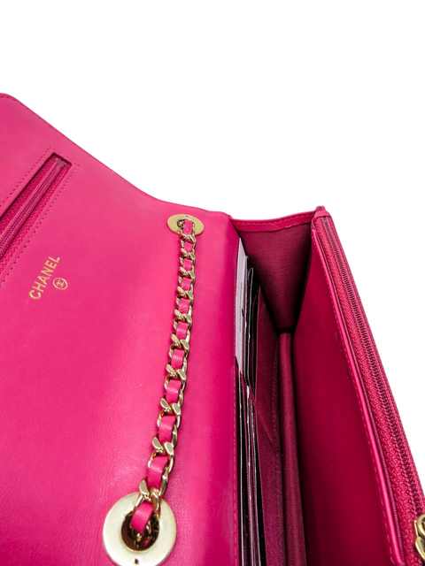 Bolso "Lambskin Chevron Quilted Trendy CC Wallet On Chain WOC"