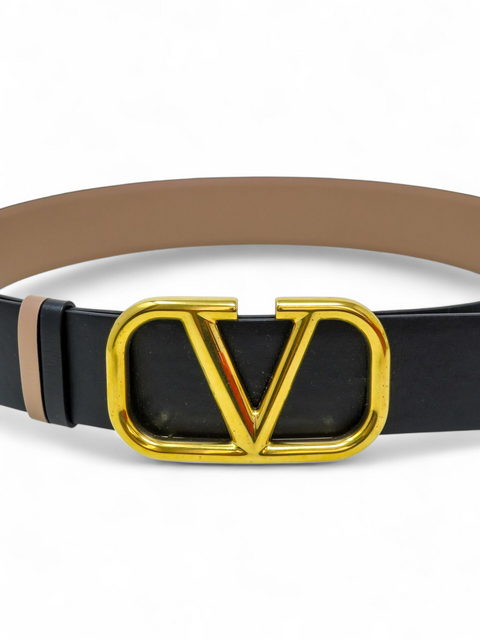 Correa "Reversibe VLogo Signature Belt In Glossy Calfskin"