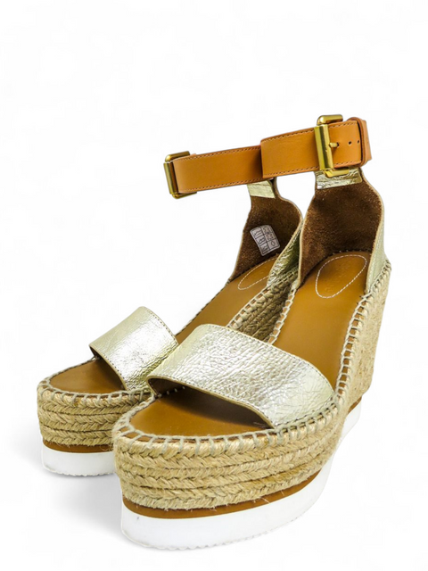 Sandalias "Leather Whipstitch Trim Espadrilles"