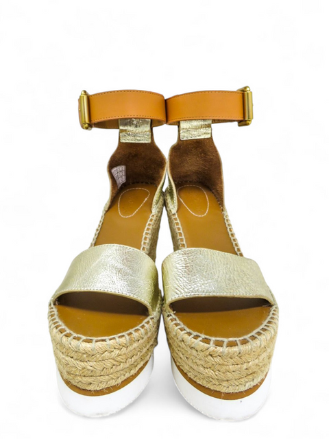 Sandalias "Leather Whipstitch Trim Espadrilles"