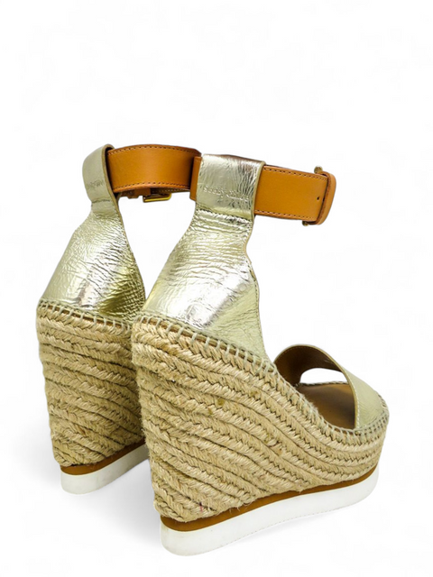 Sandalias "Leather Whipstitch Trim Espadrilles"