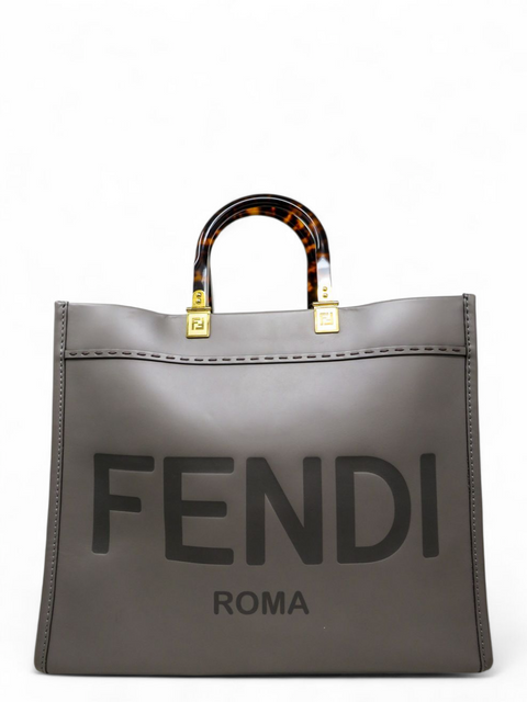Bolso "Sunshine Medium en Dove Gray Leather Shopper"