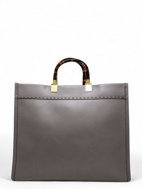 Bolso "Sunshine Medium en Dove Gray Leather Shopper"