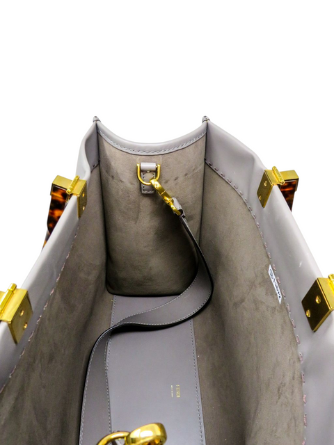Bolso "Sunshine Medium en Dove Gray Leather Shopper"