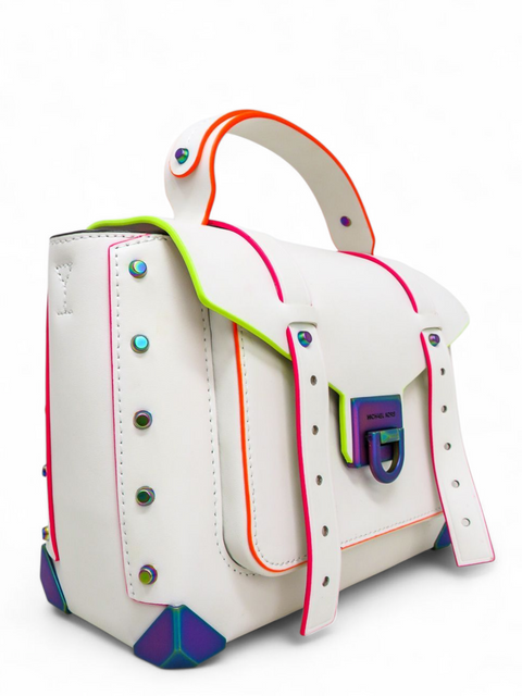 Bolso "Manhattan Medium Contrast-Trim Leather Satchel"