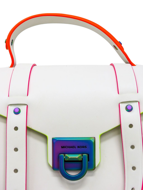 Bolso "Manhattan Medium Contrast-Trim Leather Satchel"